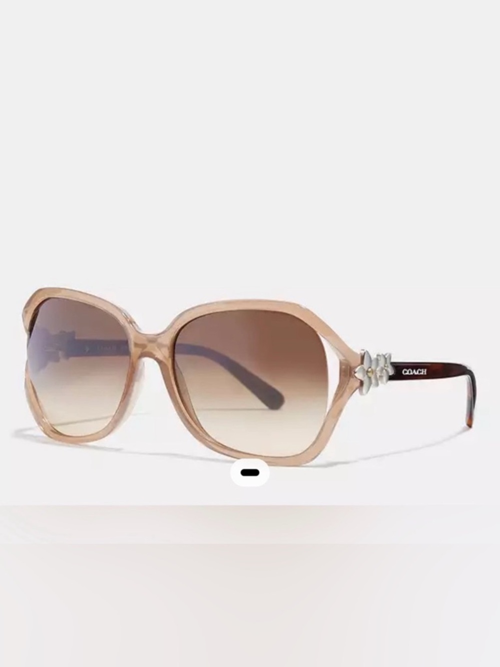 Coach Floral Embellished Sunglasses Brown Gradient Oversized